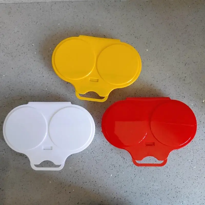 Dual Cavity Microwave Steamer Egg Cooker Food-grade Plastic Fryer Egg Steamer Mold Kitchen Accessories Kitchen Utensils
