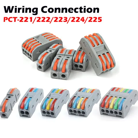 Quick Wire Connectors push-in Spring splicing Butt Wiring Connection Electrical Compact Cable Connector Junction box 2/3/4/5Pin