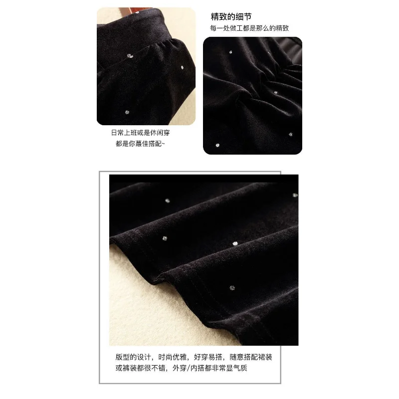 Spring Autumn Fashionable Square Collar Temperament Hot Silver Short Gold Velvet Bottoming Shirt Pleated Low Collar Top Women