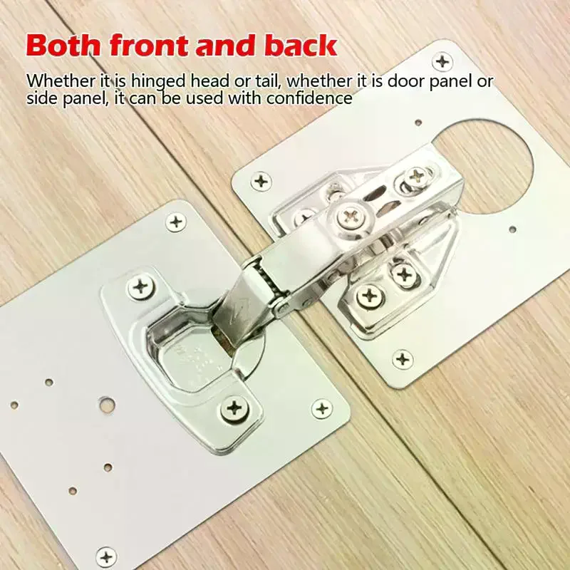 Stainless Steel Cabinet Hinge Repair Plates Corrosion Resistance Easy Installation For Kitchen Cupboard Wardrobe Door Repair