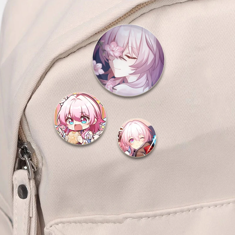 Honkai Star Rail Brooches March 7th Game Character Badge Cosplay Cartoon Cute Enamel Pins for Backpack Clothes Accessories Gifts