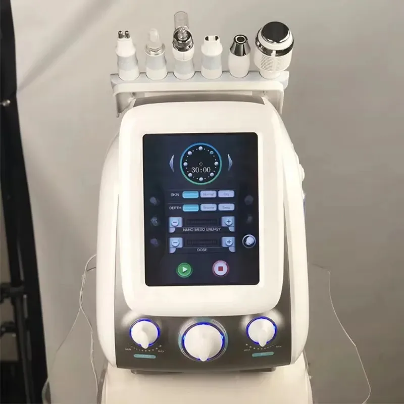 2026 6 in 1 Multifunction H2O2 Hot Small Bubble Face Deep Cleaning Hydro Dermabrasion Facial Machine with Plasma RF