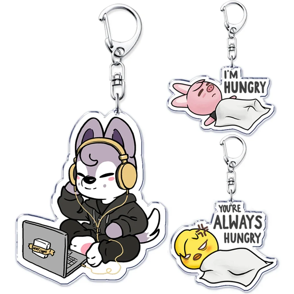 

Kpop Fashion Band Cute Cartoon Duck Rabbit Bear Keychains Ring for Accessories Bag Animal Pendant Key Chain Jewelry Fans Gifts