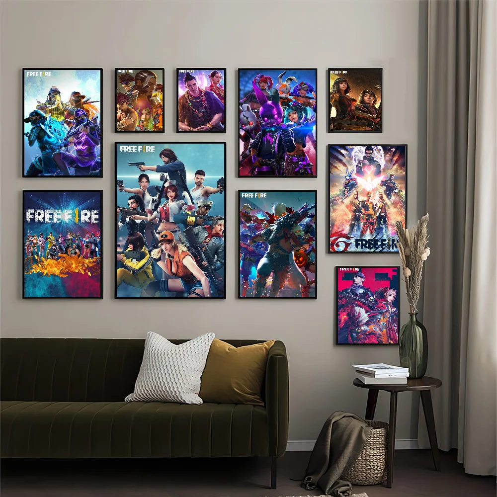 

Garena Free Fire Game Self-adhesive Art Poster Whitepaper Sticker DIY Room Bar Cafe Wall Decor