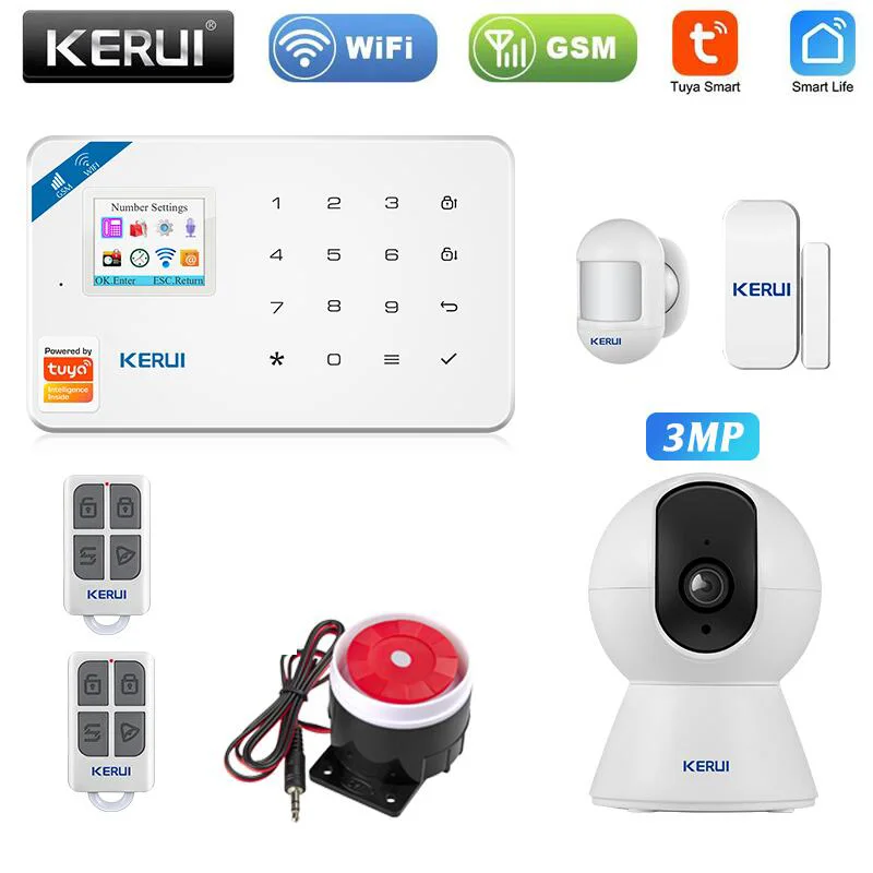KERUI W181 Tuya Smart Home WIFI GSM Alarm System Einbrecher Home Security Alarm App Steuerung Motion Sensor 6 Sprachen Garage alarm