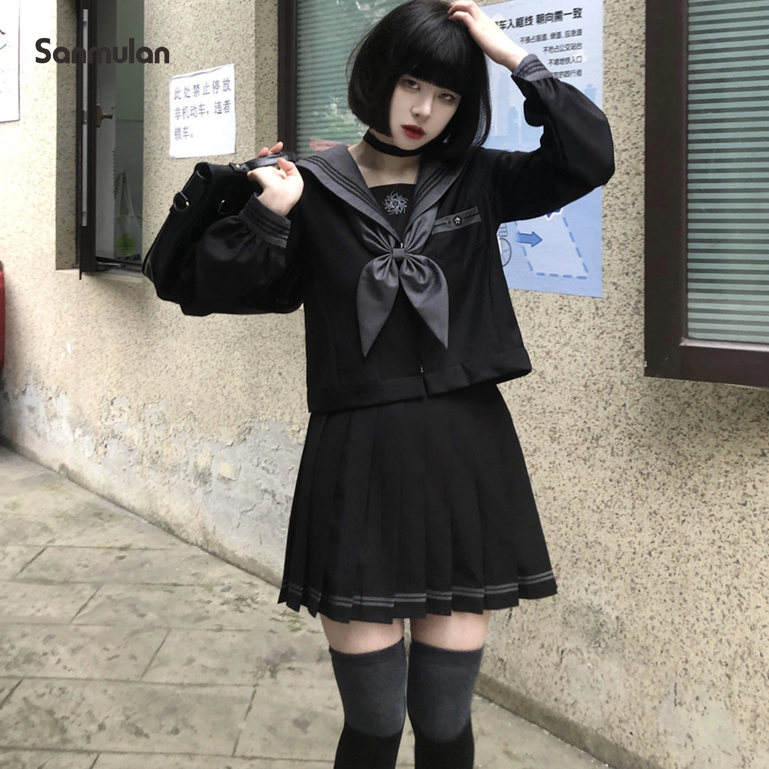 女性のための日本と韓国の帆布の制服,jkのユニフォーム,暗い悪い女の子,中間の服,学校の衣装,秋と冬