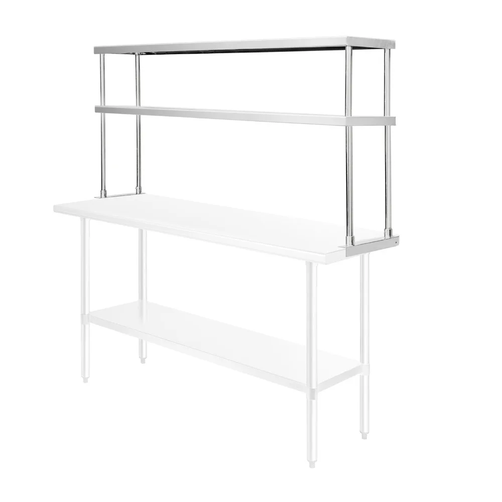 Edelstahl-Überscheibe, 60" x 12" NSF 2-stufiges Regal für Zubereitungs- und Arbeitstische