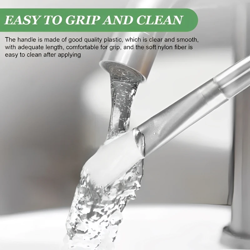 فرش قناع الوجه بشعيرات ناعمة شفافة من الكريستال، فرشاة توزيع الوجه، أدوات مكياج سبا لصالونات العناية بالبشرة #4