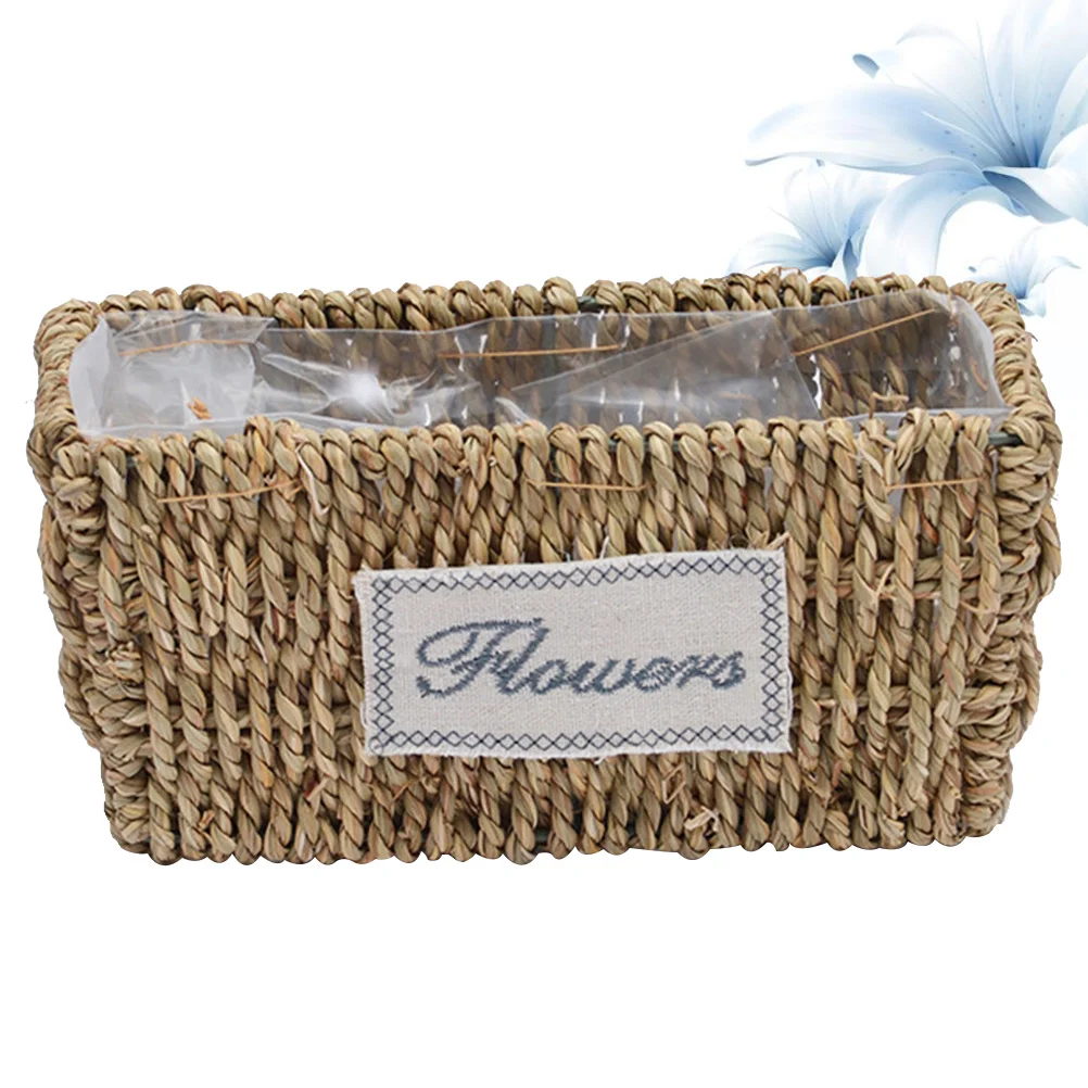 

Wicker Flower Basket Hand Woven Decorative Storage Basket For Faux Plants Cosmetics Keys Indoor Outdoor Garden Decoration Rattan