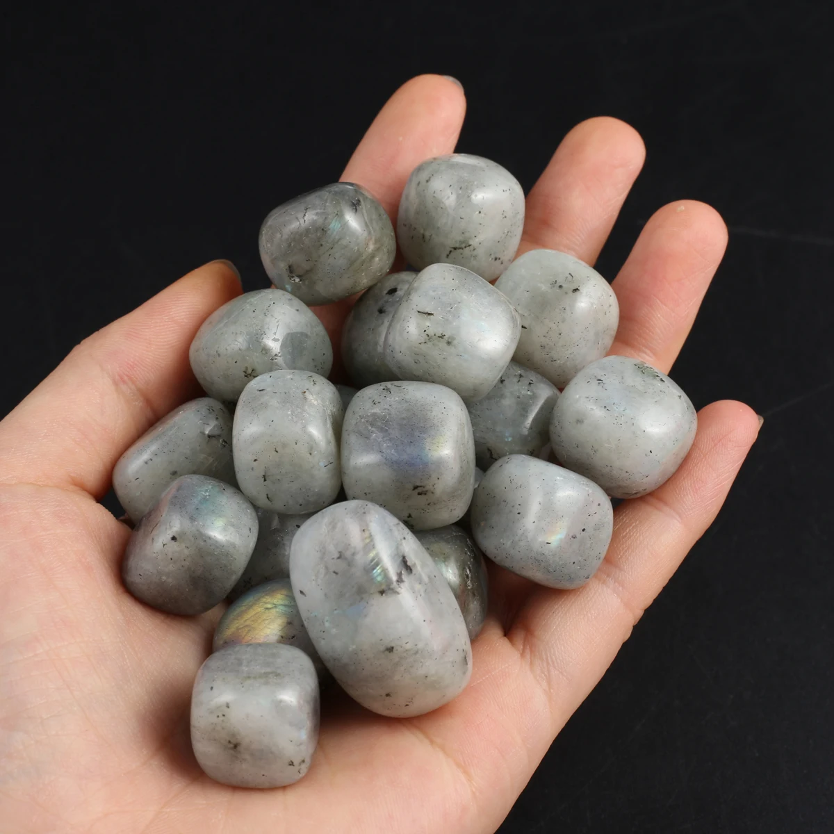 15-20mm Natural Crystal Gray Labradorite Rock Quartz Stone Specimen Healing Aquarium Fish Tank Home Decor 10Pcs