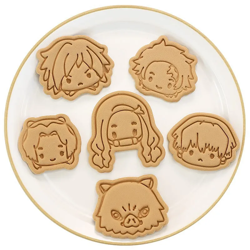 1Pc Demon Slayer Biscuit Mold Cookie Cutter 3D Press Christmas Cutters Biscuit Stamp Fondant Mould Baking Sugarcraft Mold