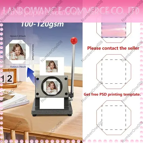 50x50mm Square Badge Making Machine Fridge Magnet Maker DIY Paper Cutter Craft Tool Kit for Photo Magnets