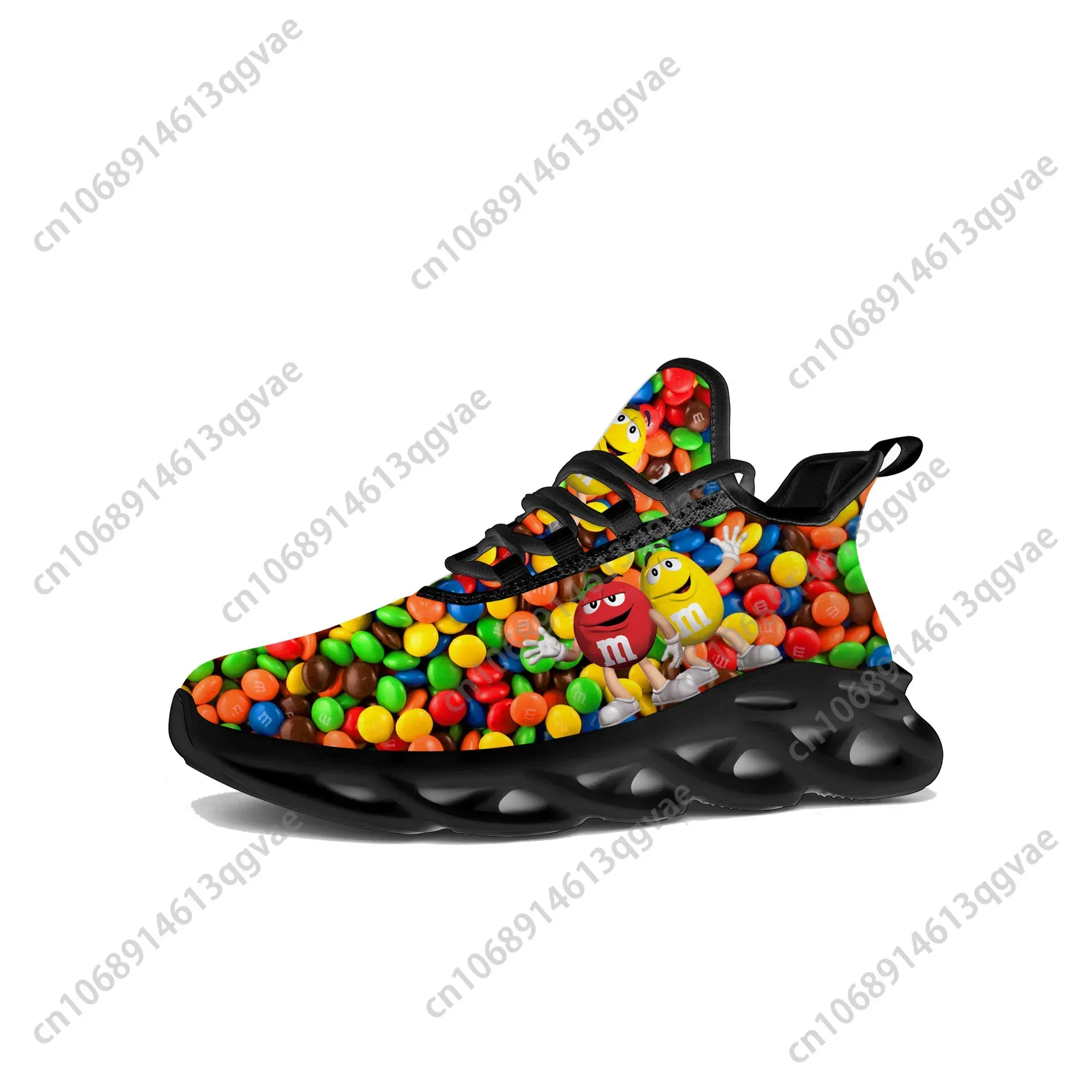 

M Chocolate Cartoon Flats Sneakers Mens Womens Sports Running High Quality Sneaker Lace Up Mesh Footwear Tailor-made Shoe Black