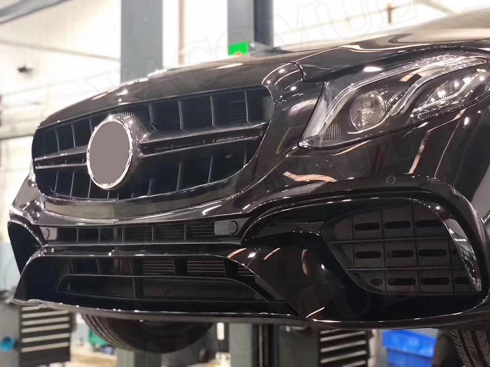 

For E Class Wide Body Kits Front Rear Bumper Spoiler for Mercedes Benz W213 E200 E300 to E63 S AMG 2017 2018 2019 PP Material