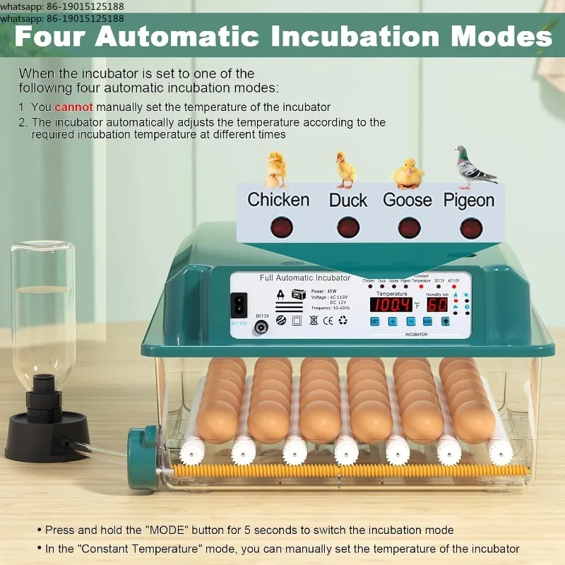 36 Eggs Incubators for Hatching Eggs,Egg Incubator with 4 Automatic Incubate Mode,Chicken Incubator with Automatic Egg Turning H