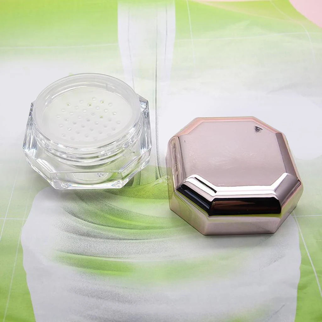 Empty Makeup 8ML 0.28OZ with Puff Loose Compact Case Cosmetic Jars Travel Sifter and Lid