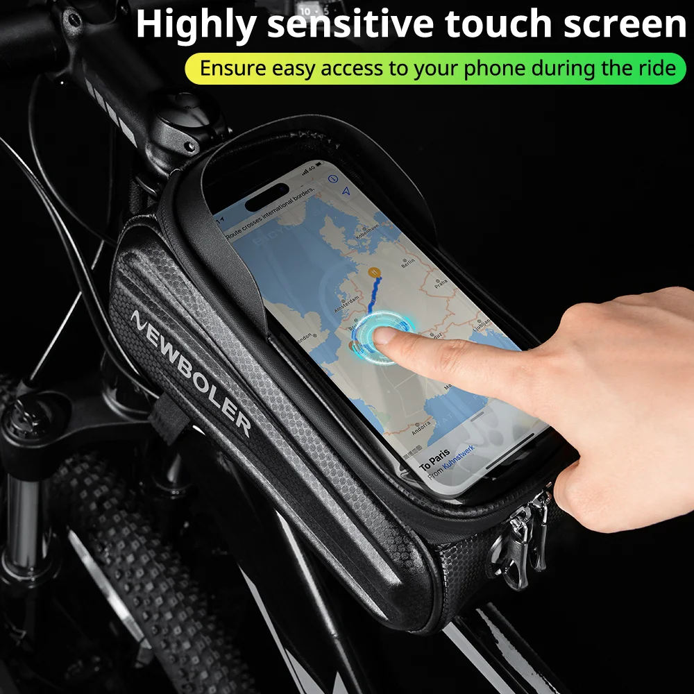 NEWBOLER borsa per bicicletta 2L impermeabile Touch Screen borsa per bicicletta Top portapacchi anteriore MTB borsa per bicicletta da strada