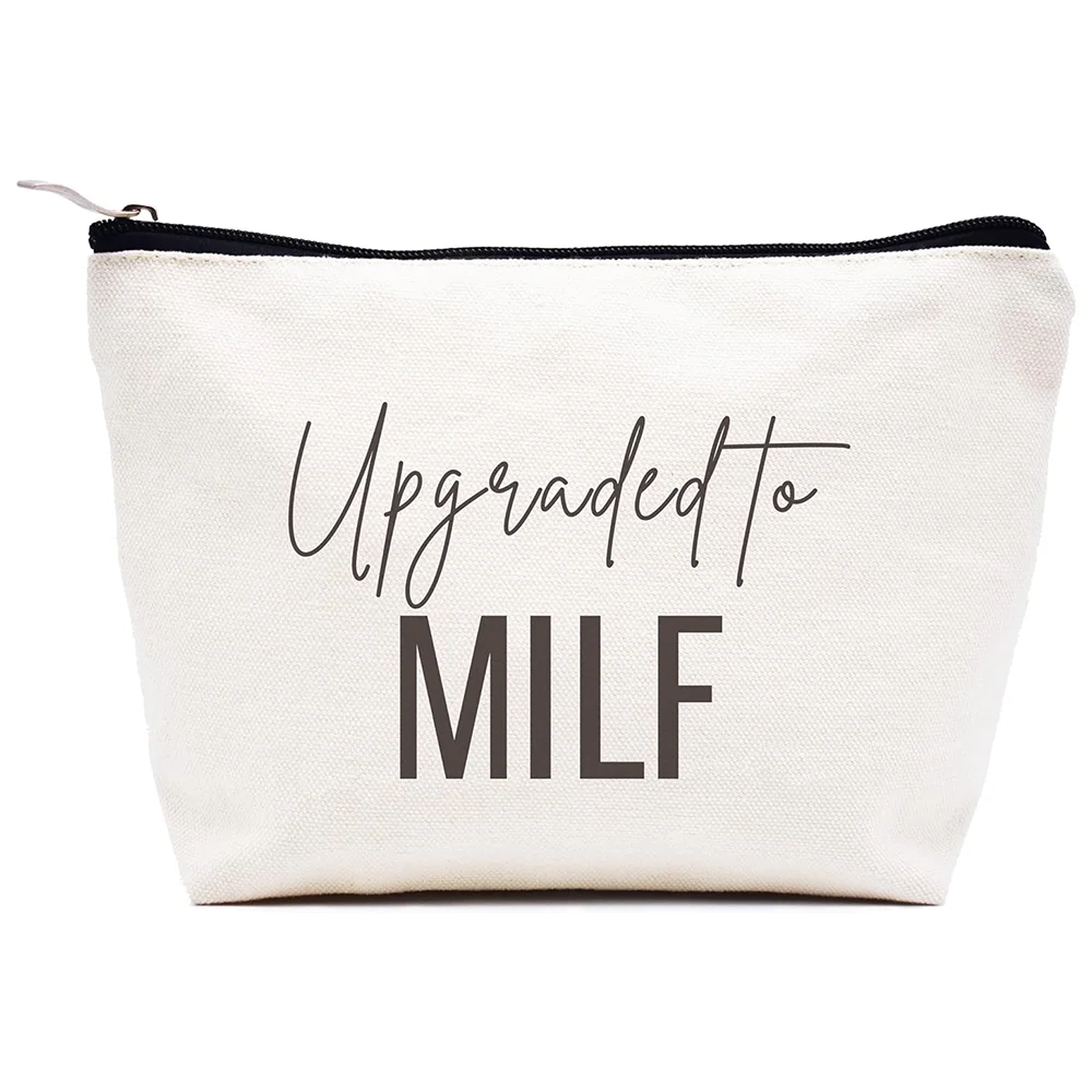 Actualizado a MILF Madre para ser el embarazo Regalo Future Mom Suministros Regalos de Navidad para nueva mamá Bolsa de cosméticos Bolsa de viaje