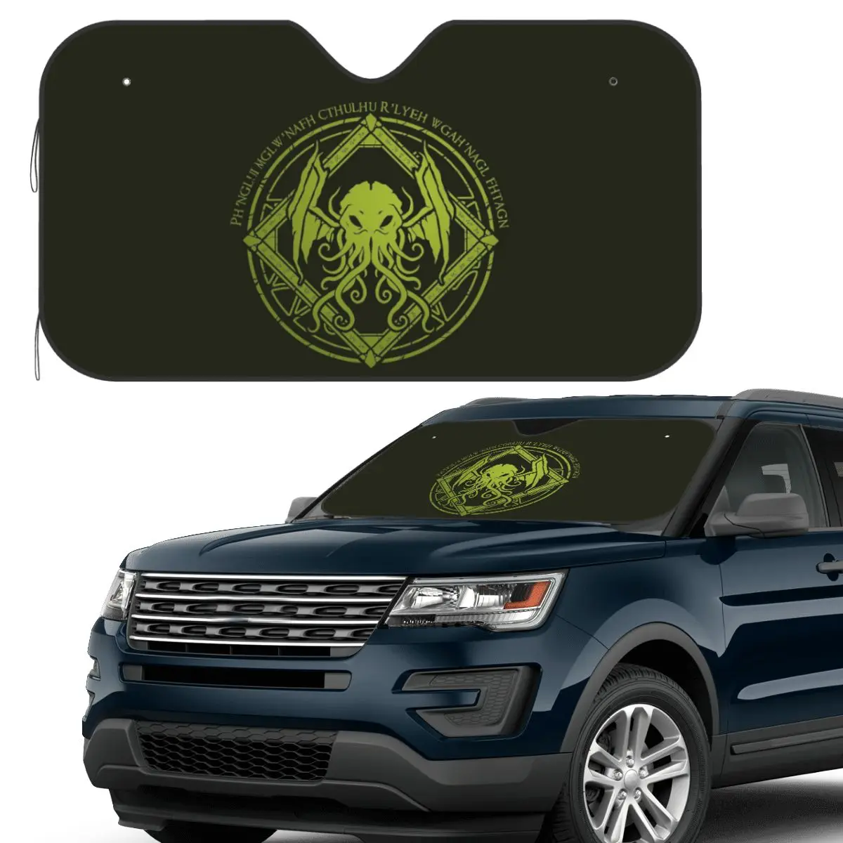 

Cthulhu - Lovecraft - Chant Design Sunshade Windscreen Car Front Windshield Window Sun Visor Accessories Covers