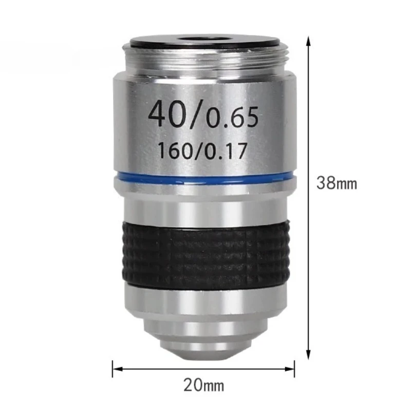 1PCS Microscope Accessory 185 Series 40X Objective Lens Aluminum Alloy RMS Thread