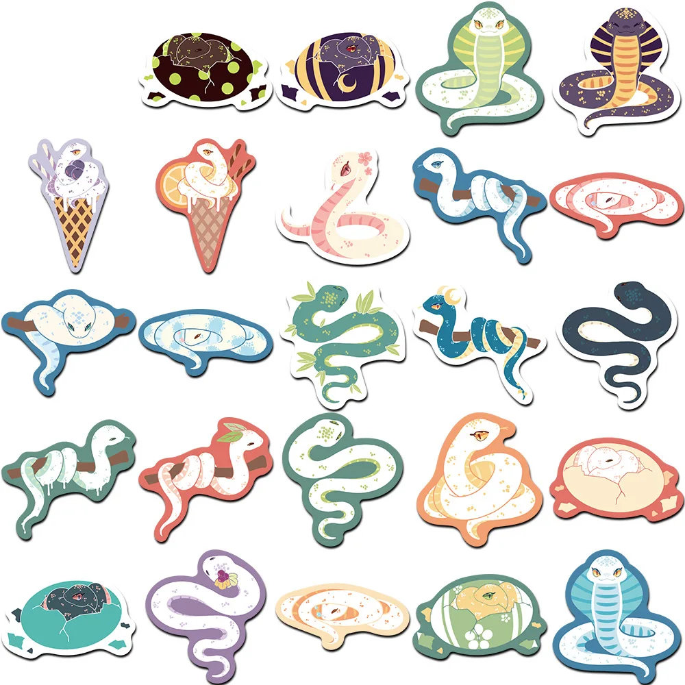 10/30/50pcs Cartoon color block small snake graffiti Sticker For Snowboard Laptop Luggage Car Fridge DIY Styling Vinyl Stickers