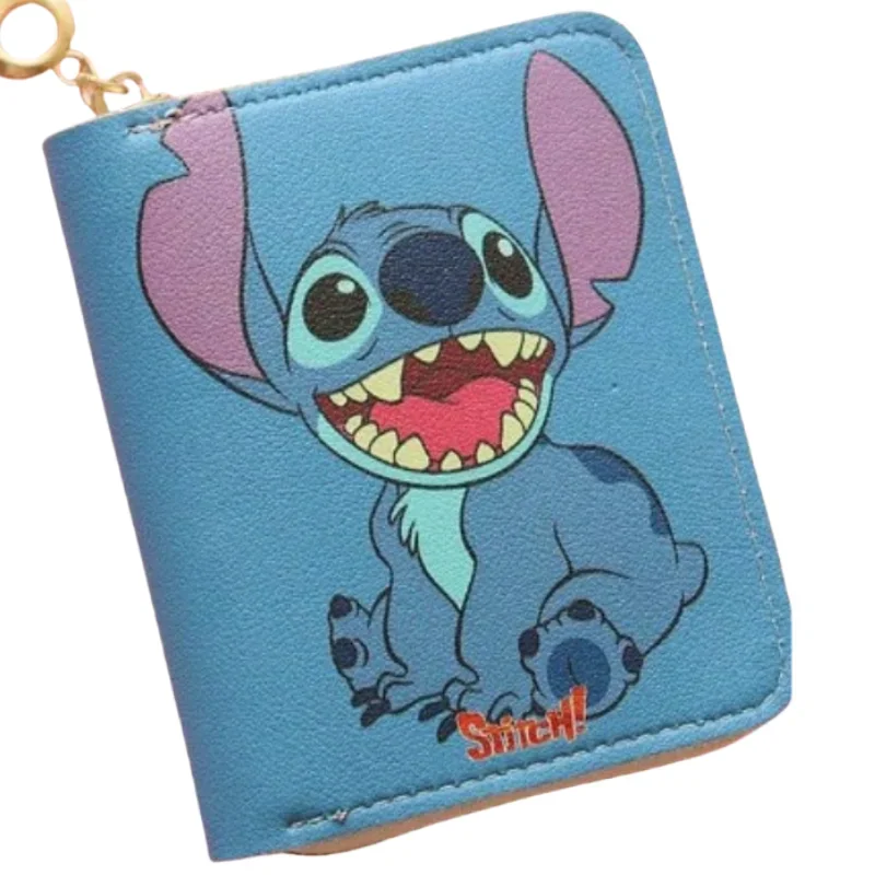 Cute Disney Stitch  Wallet for Men and Women Cartoon PU Leather Purse Clutch Stylish Zip Around Wallet Card Holder Sanrio Bag