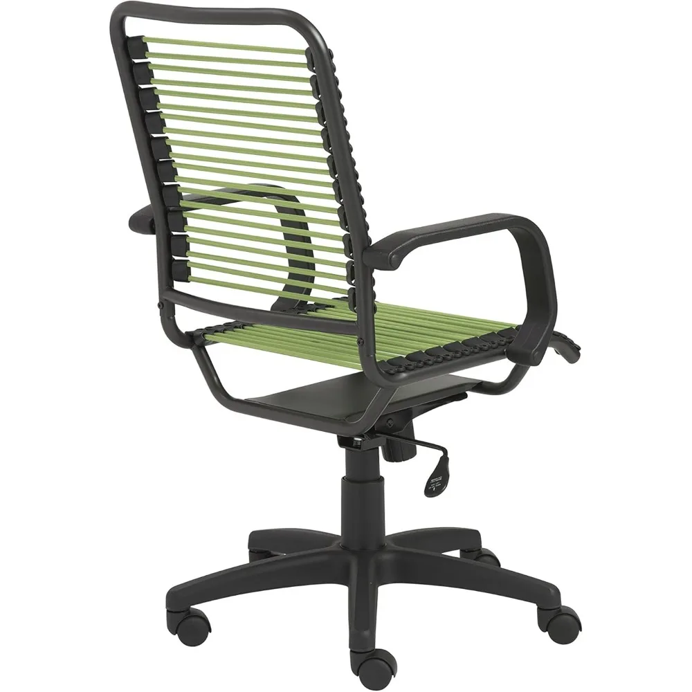 كرسي مكتب بنجي مستدير من Green Euro Style Bradley مع إطار جرافيت وقاعدة سوداء وإمالة مزدوجة القفل و360 درجة ° تعديل الدوران #6