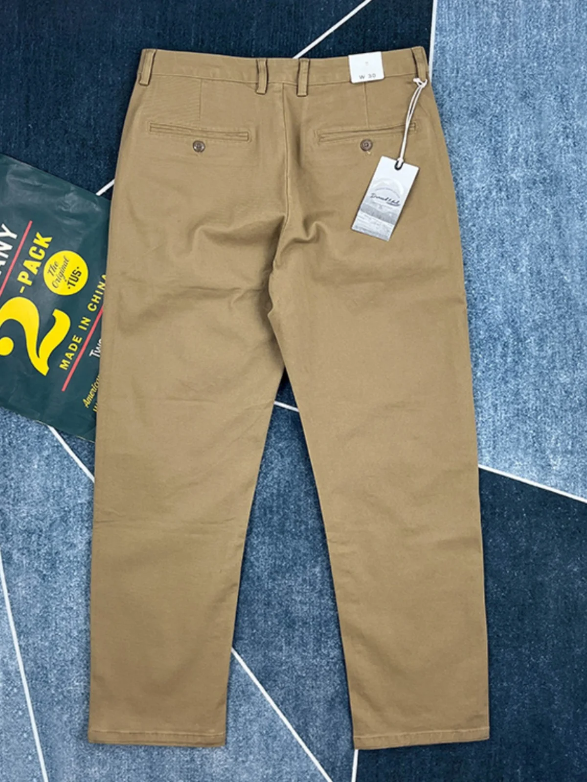 

Heavyweight Pure Cotton Khaki Men's Casual Pants Straight Leg Retro American Color Workwear Trousers for Spring Autumn