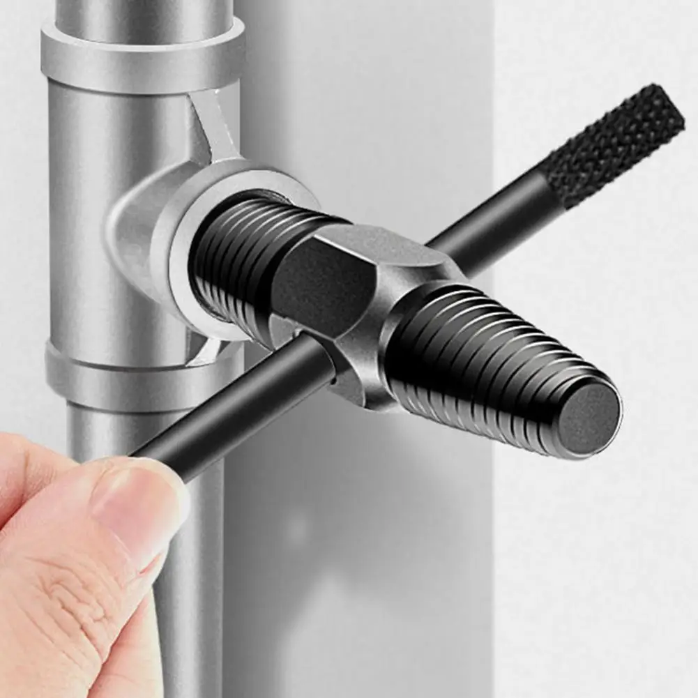 

2Pcs/Set Double-Head Tap Valve Screw Extractor Damaged Broken Wire Water Pipe Bolt Remover Multipurpose House Screw Extract Tool