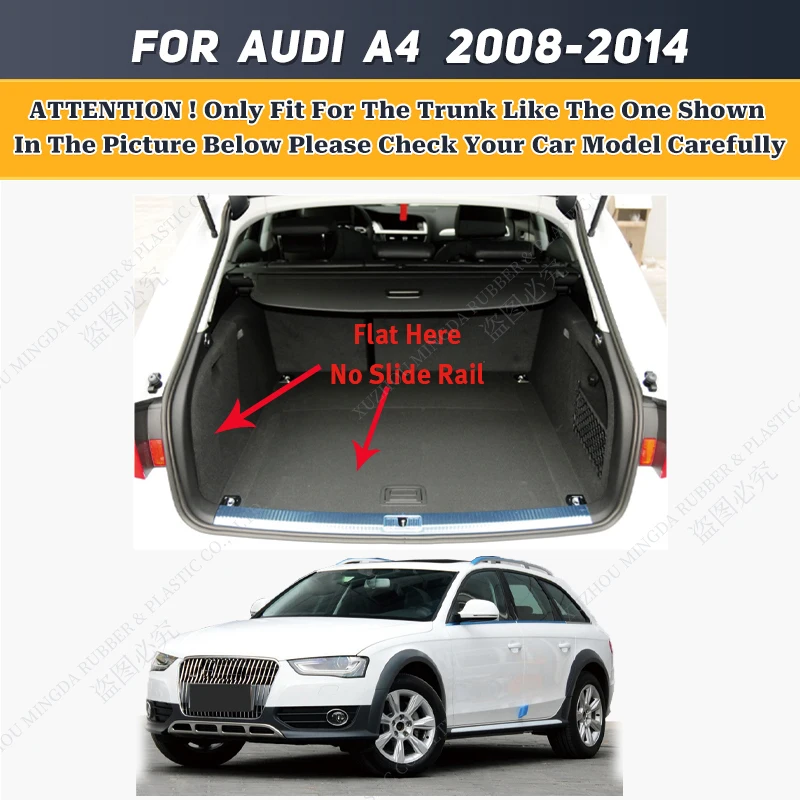 Car floor mats for AUDI A4 Allroad/Avant/Sedan MK4 B8 2008-2014 09 10 11 12 13 Car Trunk Mat Carpet Cover Interior Accessories
