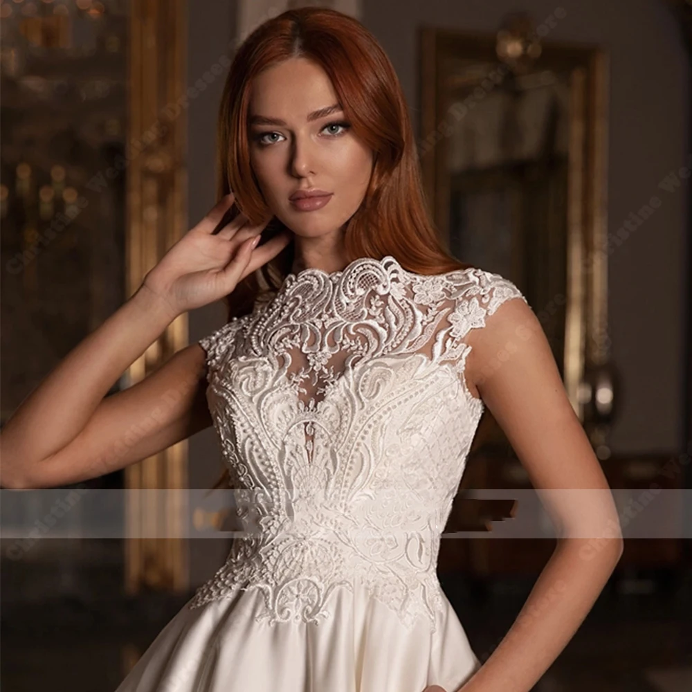 Robe de mariée vintage pour femmes, élégante, A-ligne, pour patients, quelle que soit la dentelle appliquée, pour banquet, personnalisée, 2025