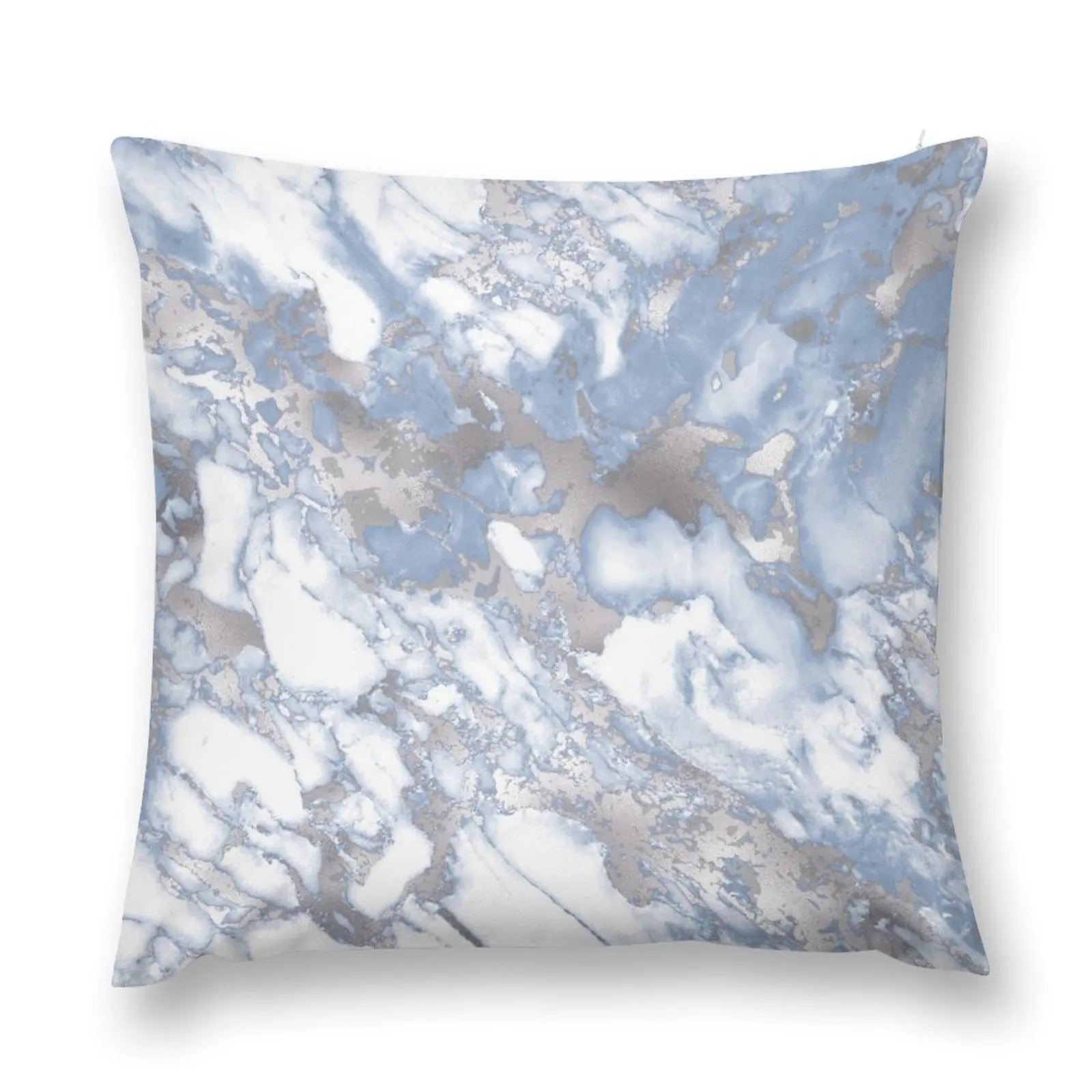 Pale Blue and Silver White Marble Effect pattern Throw Pillow Christmas Pillowcase autumn decoration Pillowcase Cushion pillow