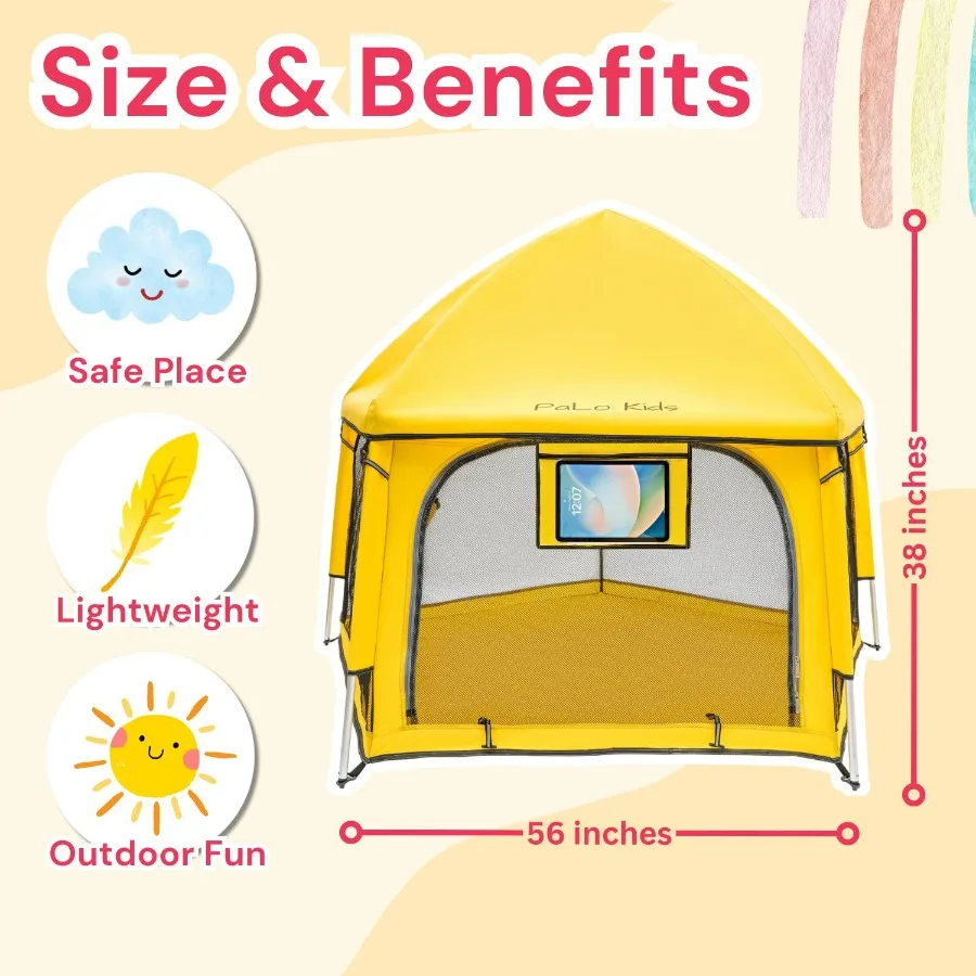 Cercadinho pop up portátil para bebês, cercadinho pop e go com dossel, barraca de praia para bebês, cercadinho interno e externo para bebês pop up pa