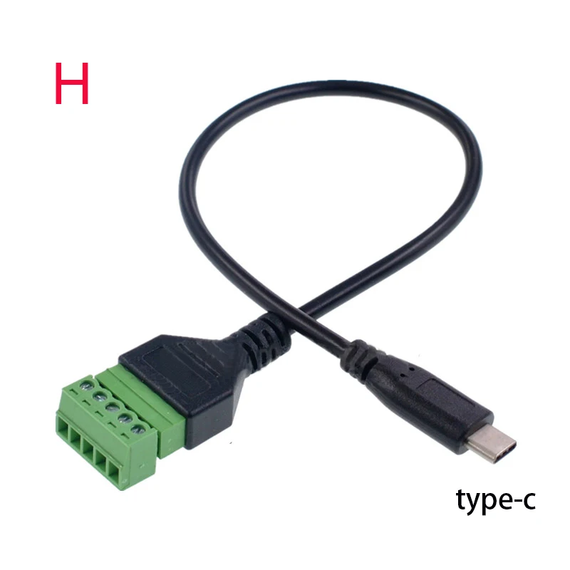 USB أنثى B USB صغير Type-C RCA ذكر إلى 5 دبوس أنثى الترباس وموصل المسمار مع كابل محول القابس المحطة المحمية