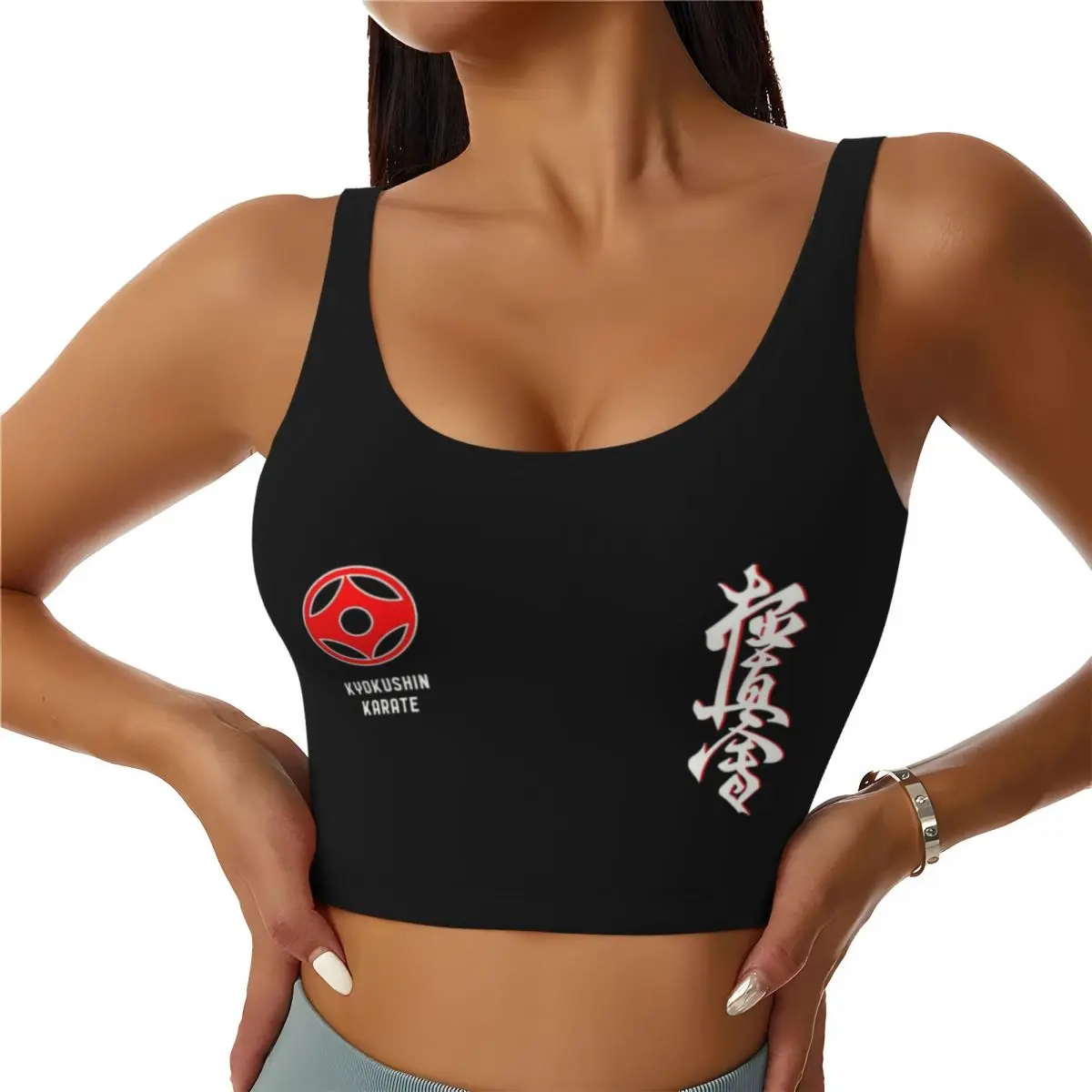 Custom Karate Kyokushin Workout Crop Tank Tops for Women Seamless Martial Arts Running Yoga Sports Bras