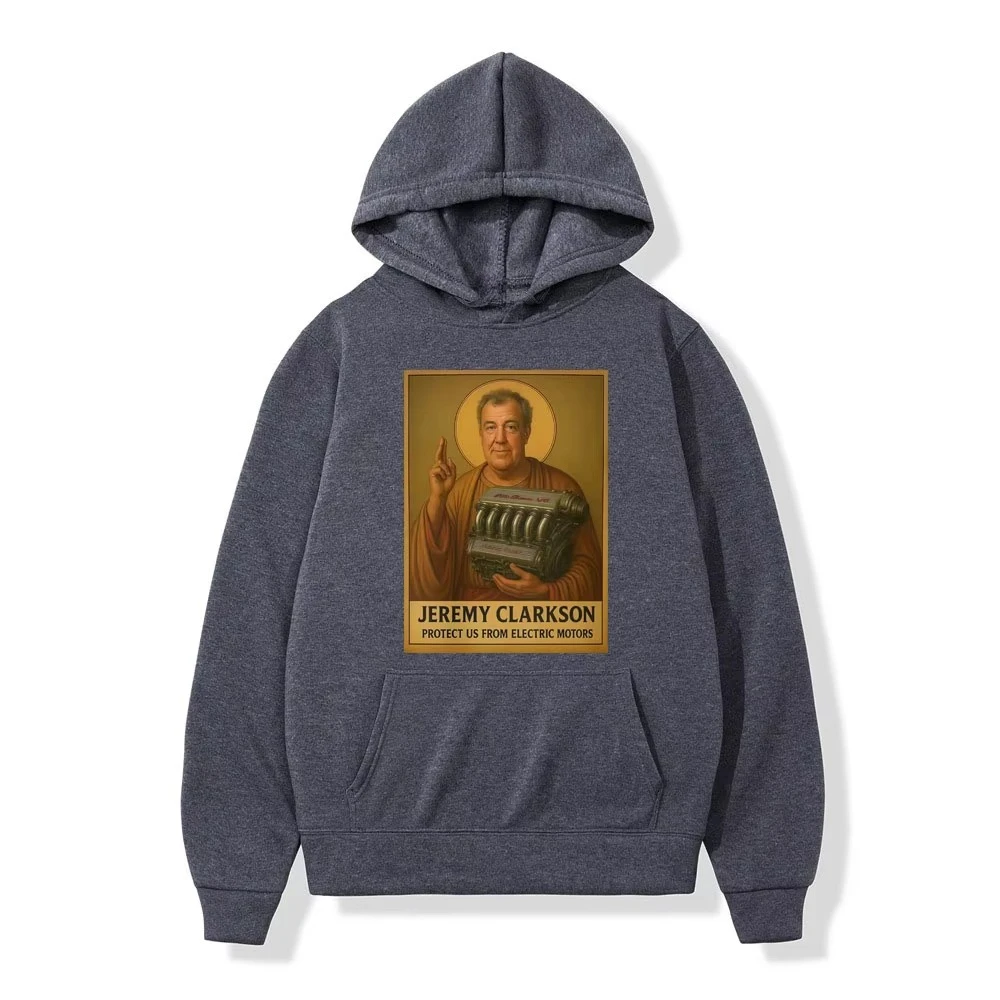 جيريمي كلاركسون يحمينا من المحركات الكهربائية هوديس توب جير مضحك ميمي الجرافيك بلوزات موضة عادية فضفاض البلوفرات