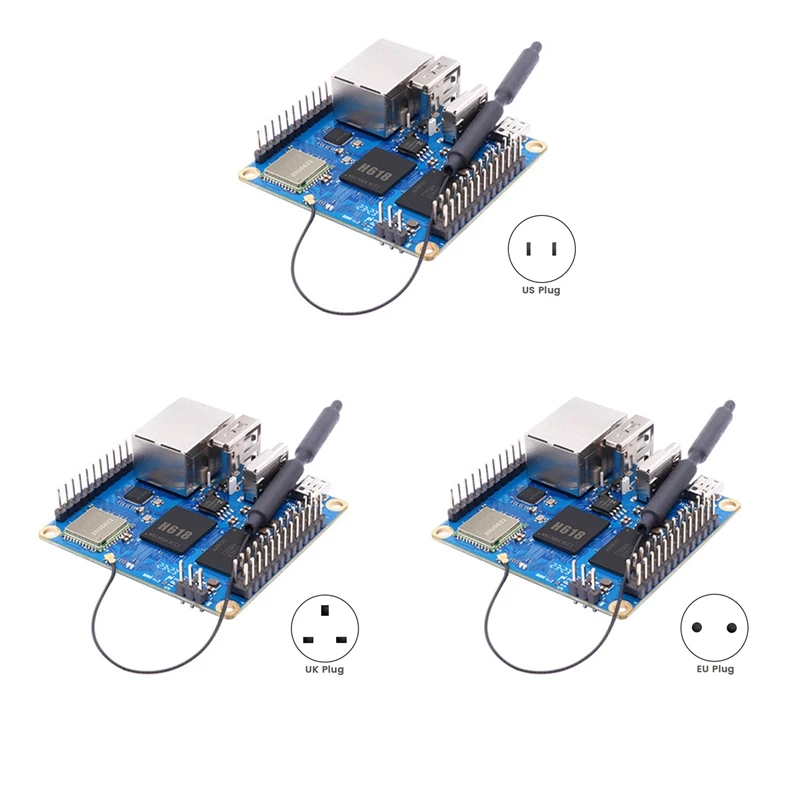 For Orange Pi Zero 3 Development Board 4GB RAM H618 Wifi5+BT 5.0 Gigabit LAN For Android 12 Debian12 With US Plug Easy To Use