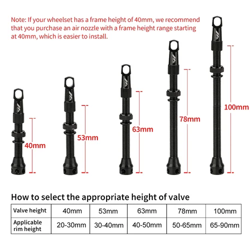 Imagen 2 del producto MANA 1 par de válvulas Presta para bicicleta 40/53/63/78/100mm 7075 aleación de aluminio para bicicleta de carretera sin cámara/MTB/Caliva-válvula ELITEWHEELS