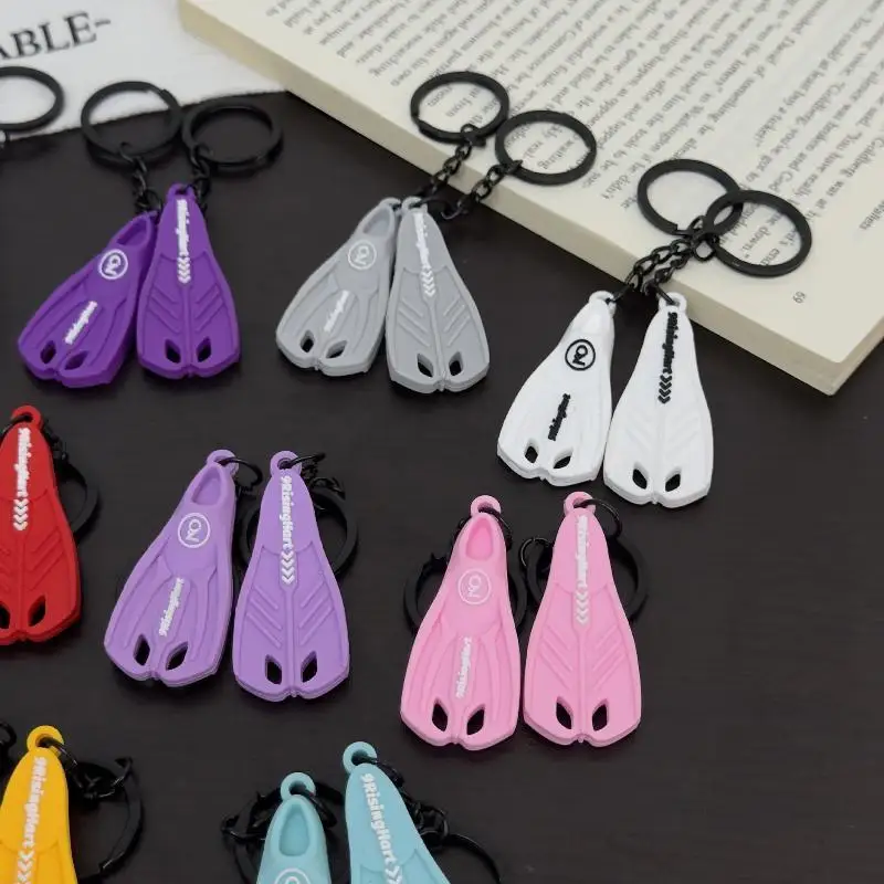 Diving Fin Keychain Ocean Theme Pendant For Backpack Bag Decoration Diver Gift Accessory view 2