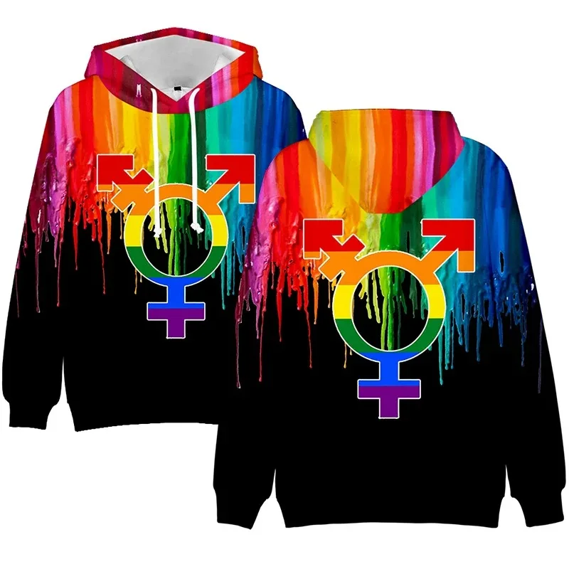 Lgbt Rainbow Love Is Love Printing 3D Hoodies, pulôver masculino, Hoodie casual diário, Moletons de manga comprida com capuz