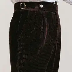 2023 High Quality Corduroy Trousers Pant For Men High Waist Office Dress Trouser Italian Busines Pant Pantalon Para Hombres