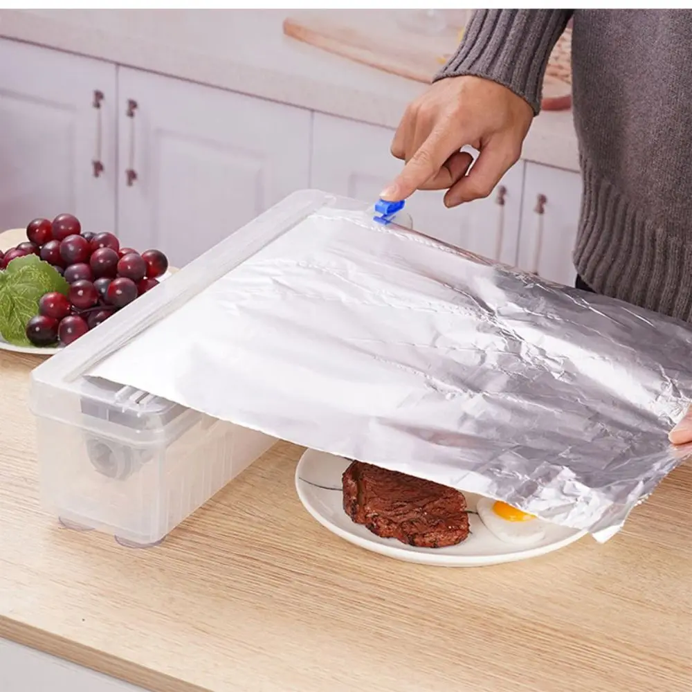 DIY Film Storage Holder Restaurant Plastic Cutter Easy to Cut Kitchen Sealing Food Wrap Dispenser Cutting Box Gadgets