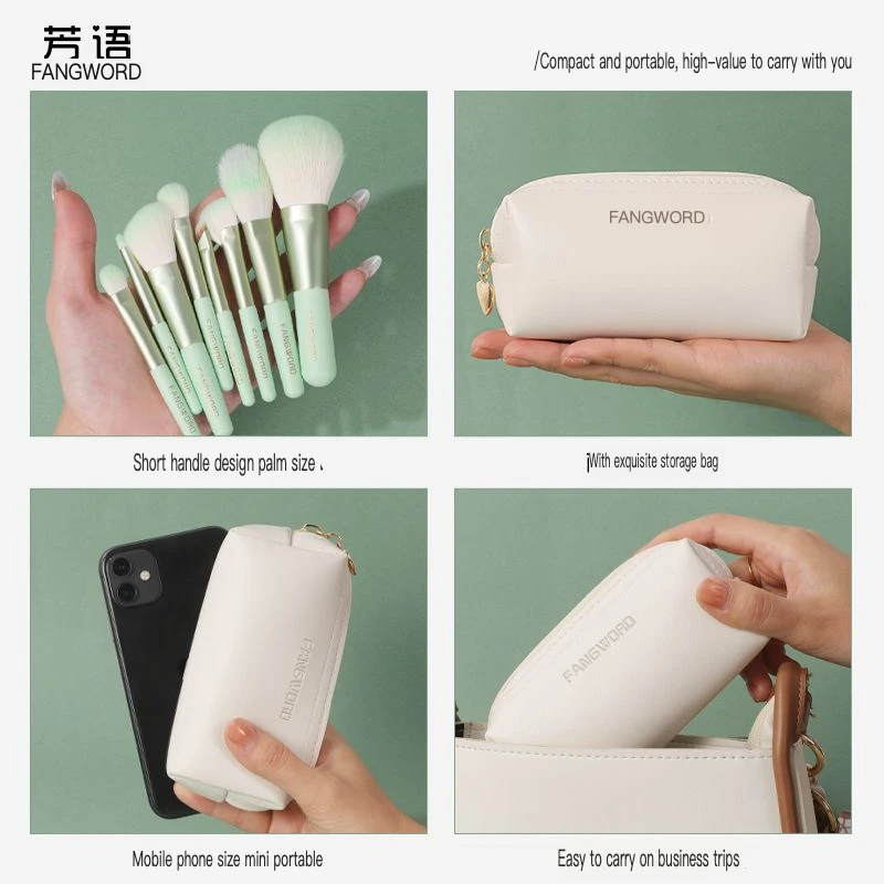 

Fangyuqing Apple 8 Mini Complete Set Of Ultra Soft Brushes, Portable Makeup Brushes With Storage Bag