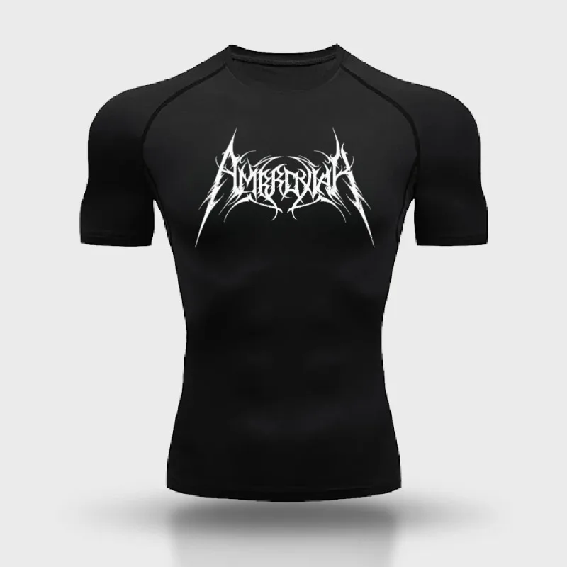 

Мужская компрессионная футболка для фитнеса и спорта, быстросохнущая летняя футболка для тренировок и бега, облегающая, под свитшот, с защитой от пота