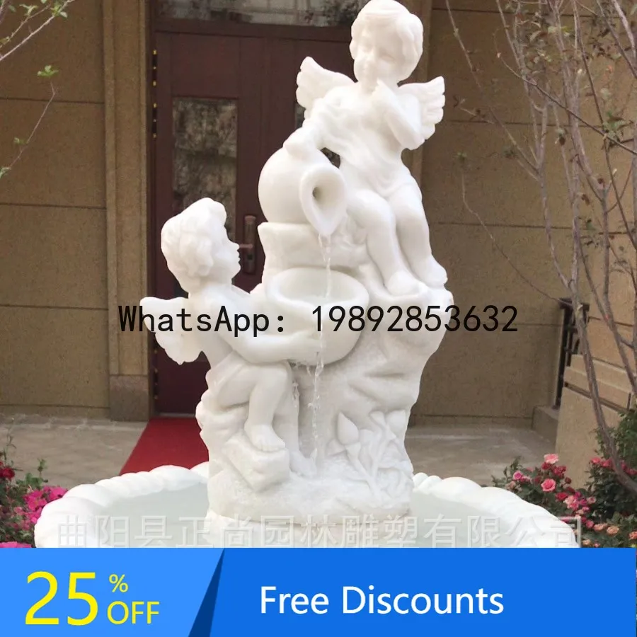 

ZK European Style Stone Sculpture with Flowing Water Fountain for Garden,Community, Indoor and Outdoor Landscape Decoration