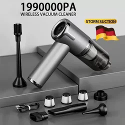 5 in 1 Car Vacuum Cleaner 1990000PA Powerful Handheld Cleaning Machine for Home Appliance Car Cleaner Wireless Portable