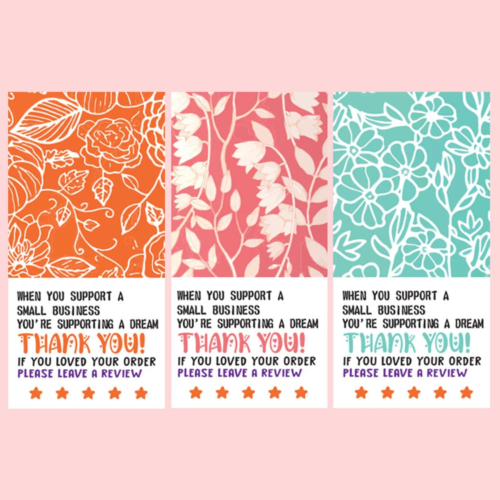 10-50pcs/pack Floral Thank You Stickers Small Business Packaging Sealing Stickers Seal Labels For Gift Commodity Decor Stickers