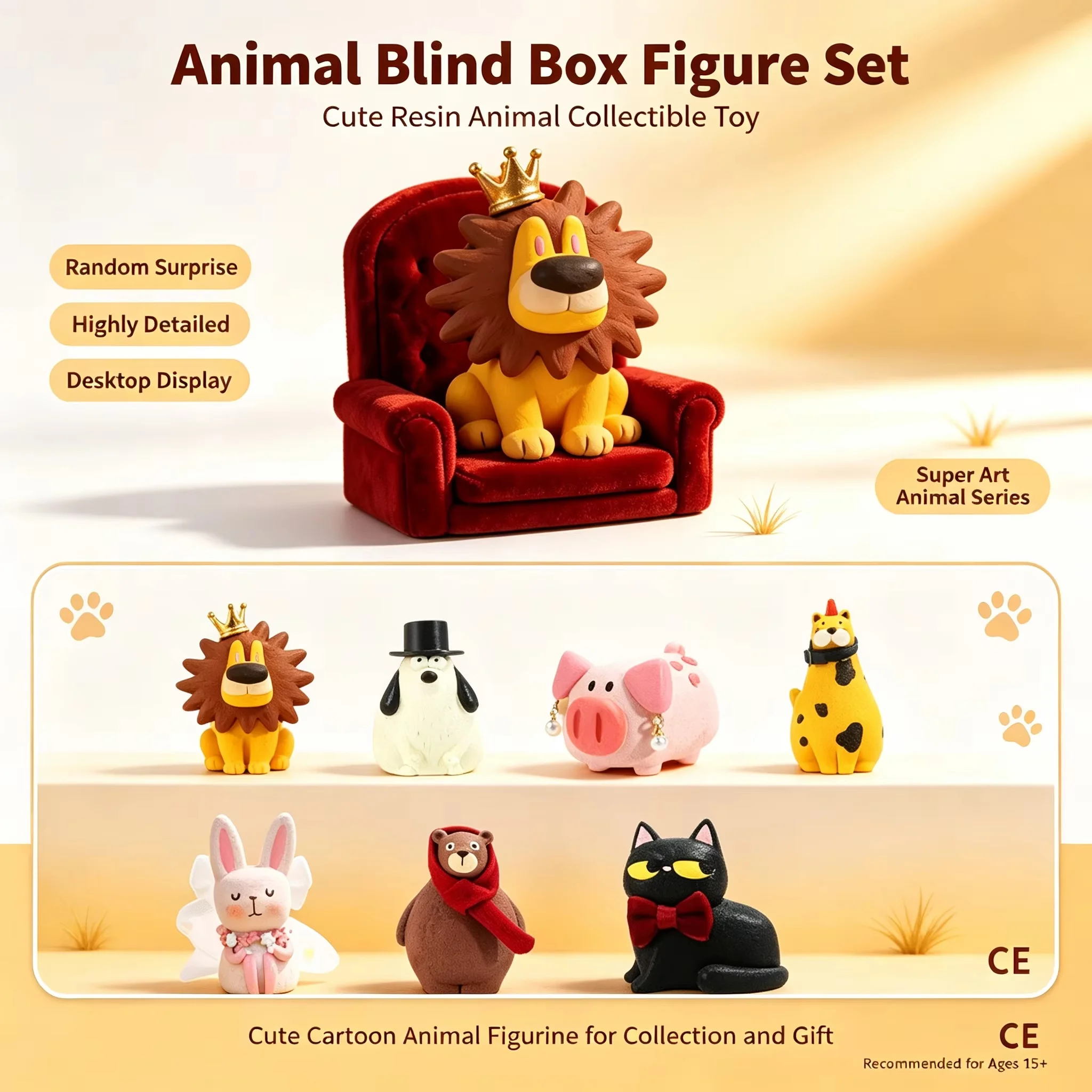 汎用スーパーアート動物ブラインドボックス、動物フィギュア、レ - Resin Art Decoration Items のレビューと価格