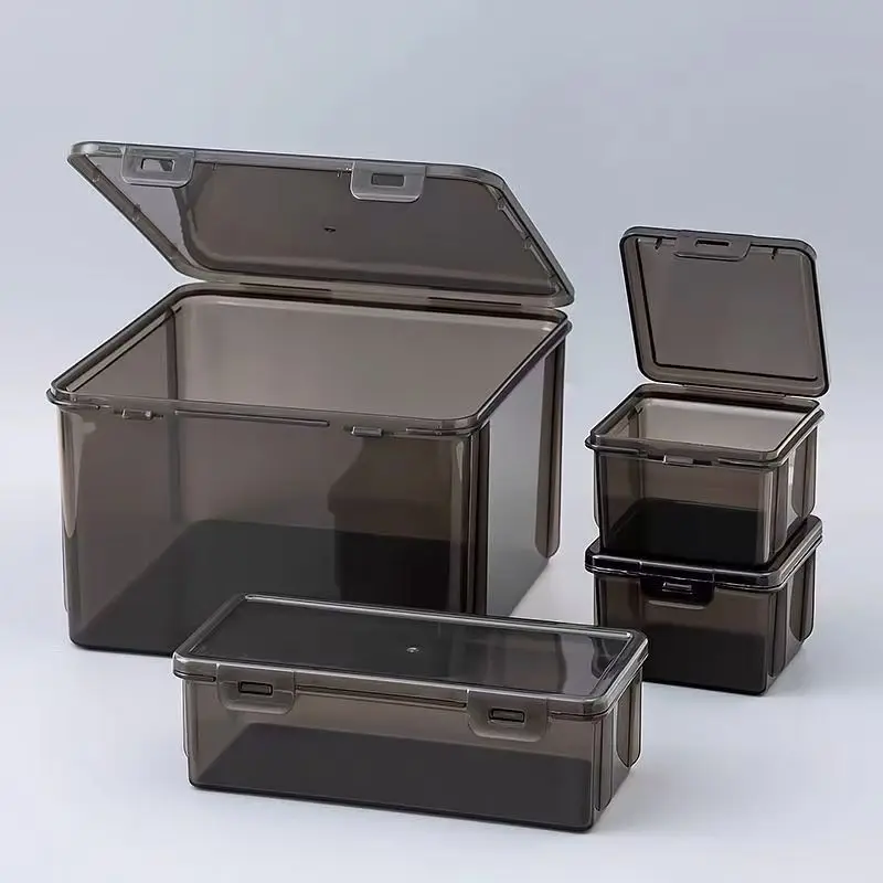 Large Desktop Stationery Storage Box Household Spice Transparent Light Blocking Storage Container Children's Drawing Pencil Case