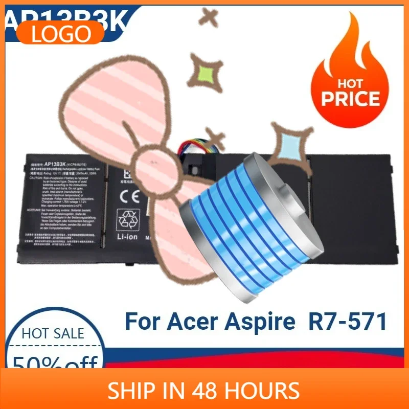 

High-quality 15V 53WH Laptop Battery AP13B3K for Acer Aspire R7-571 V5 -472G 473G 573G 572P AP13B8K